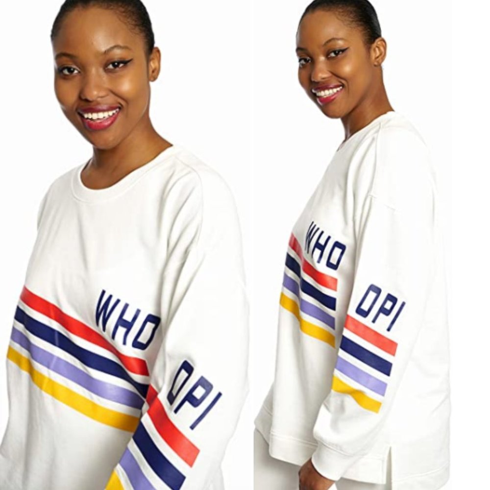 DUBGEE NWT White Graphic Print Pullover Sweater - Picture 9 of 13
